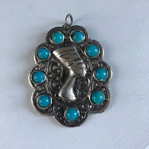 Vintage Egyptian Revival Queen Nefertiti Pendant